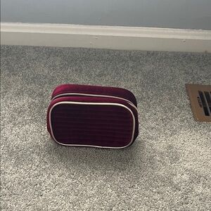 Burgundy Velvet Cosmetic Bag